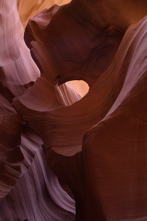 A view of the inside of a canyon.